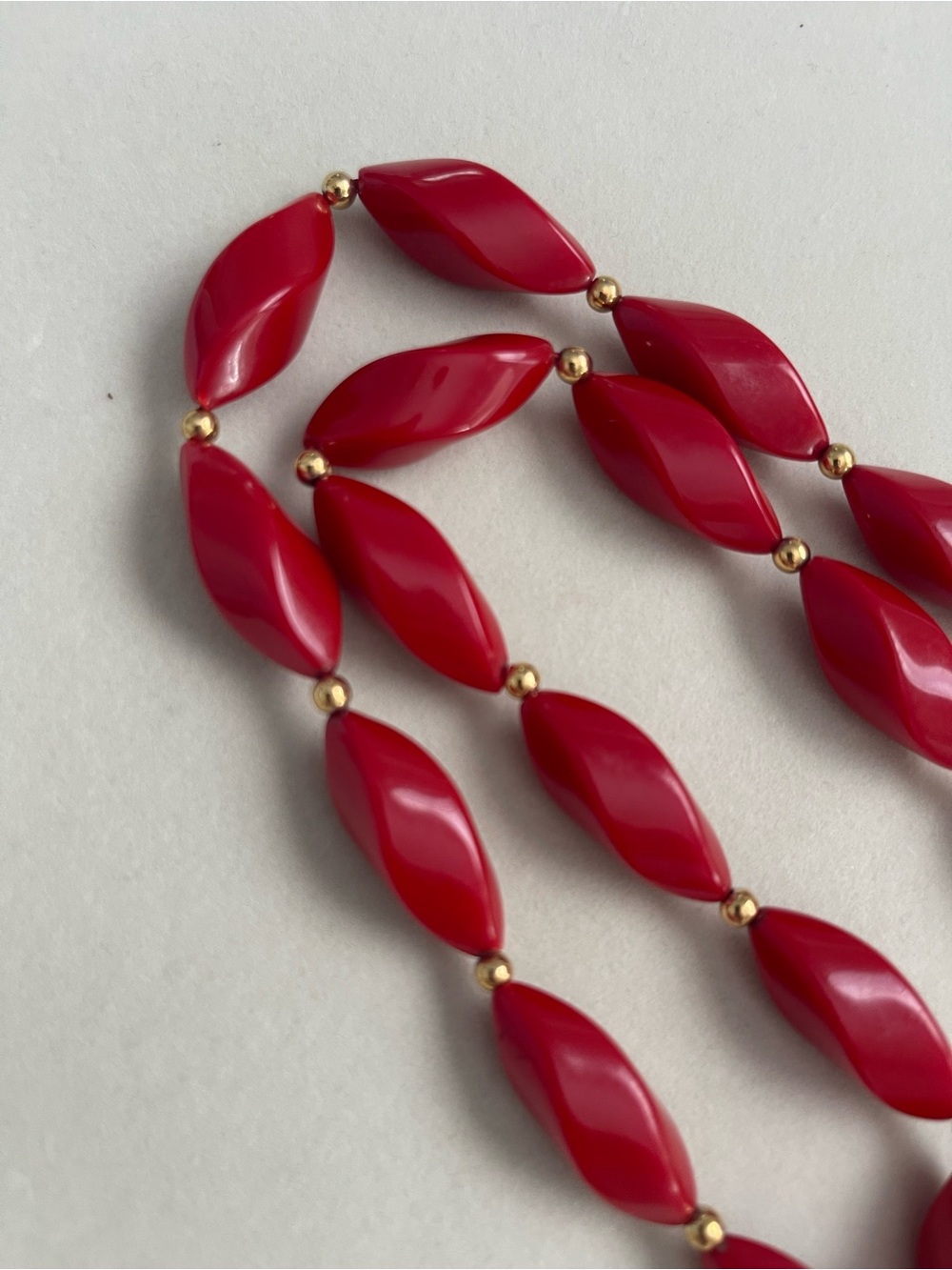 Napier Women’s Red Beaded Gold Tone Statement Necklace